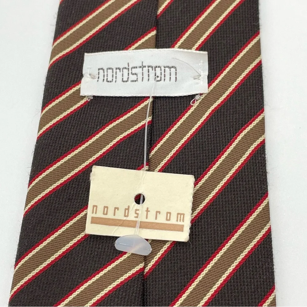 Vintage Nordstrom Tie Deadstock Boys 2.75” Width‎ Brown Stripes Children Kids